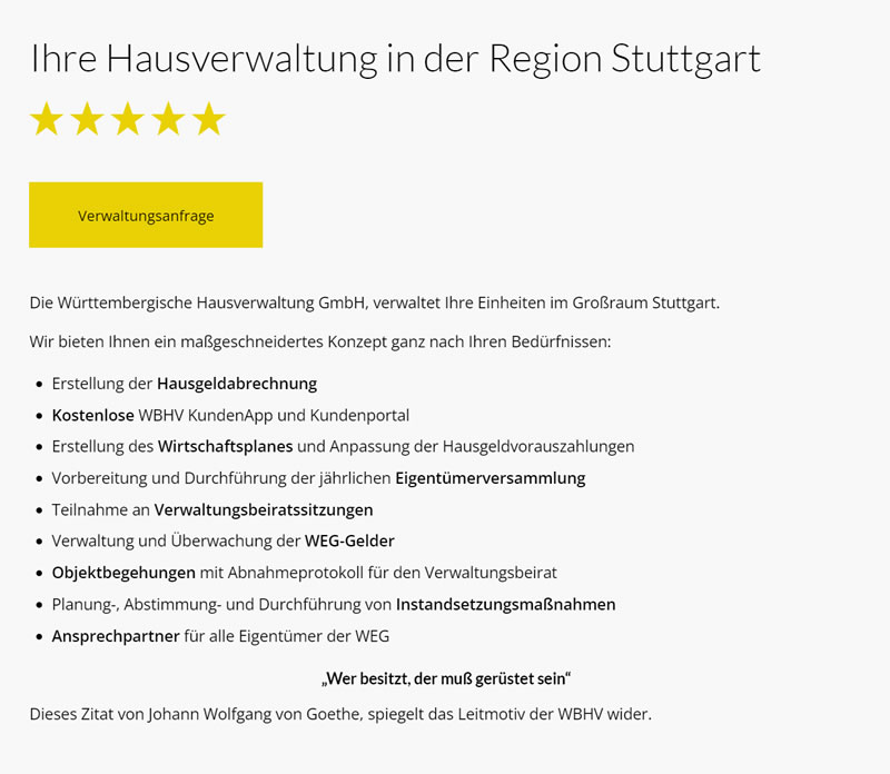 Haus Verwaltung für 73770 Denkendorf, Esslingen (Neckar), Unterensingen, Deizisau, Wolfschlugen, Wendlingen (Neckar), Altbach und Neuhausen (Fildern), Köngen, Ostfildern